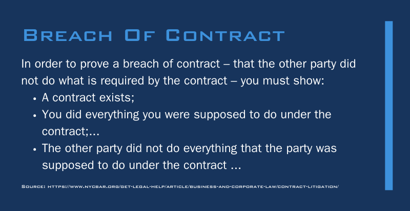 new york business litigation breach of contract